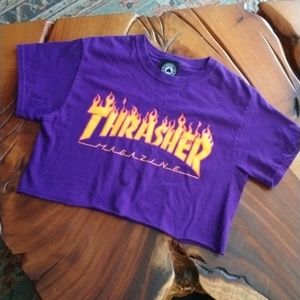 Thrasher magazine crop skater tee